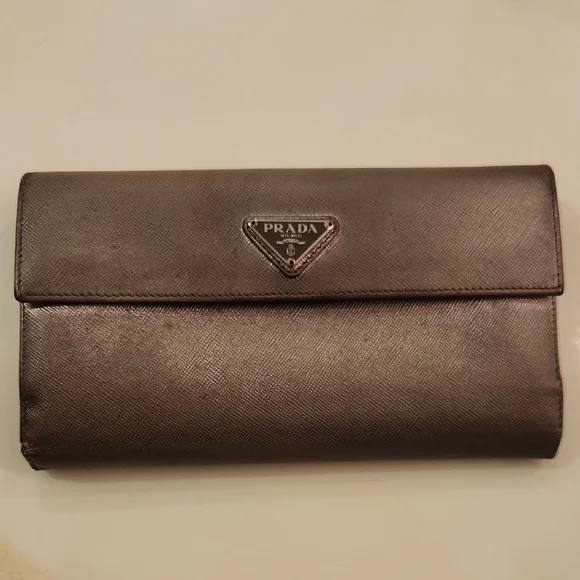 Prada Metallic Gray Wallet..Project Piece? - Picture 2 of 13